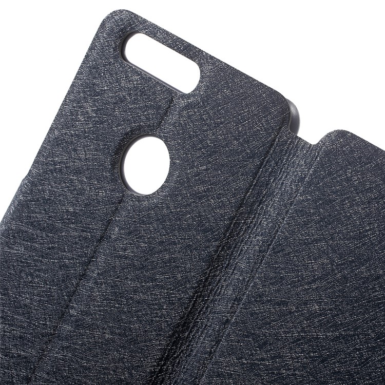 Silk Texture Magnetic Stand Leather Shell with Card Holder for Huawei Honor 8 - Dark Blue-6