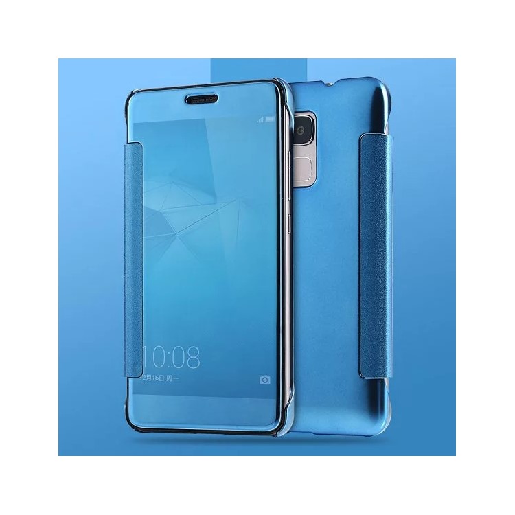 Electroplating Mirror Surface PC Leather Case for Huawei Honor 5C / GT3 - Blue-1