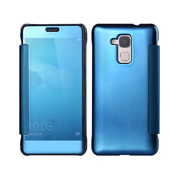 Electroplating Mirror Surface PC Leather Case for Huawei Honor 5C / GT3 - Blue-2