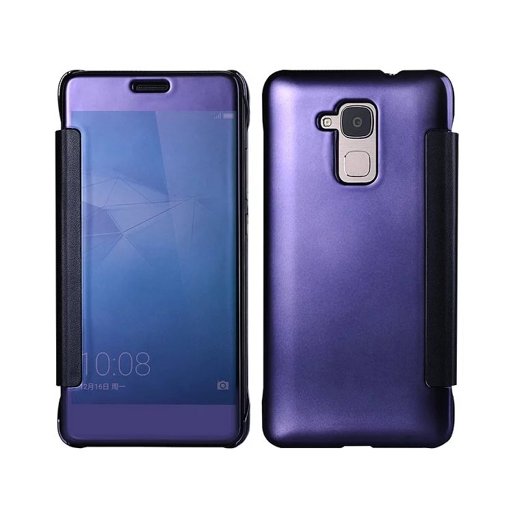 For Huawei Honor 5C / GT3 PC Electroplating Mirror Surface Leather Case - Purple-2