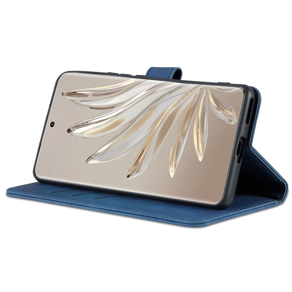 AZNS For Honor 70 Pro 5G Drop-proof PU Leather Case Foldable Wallet Protective Phone Cover - Blue-2