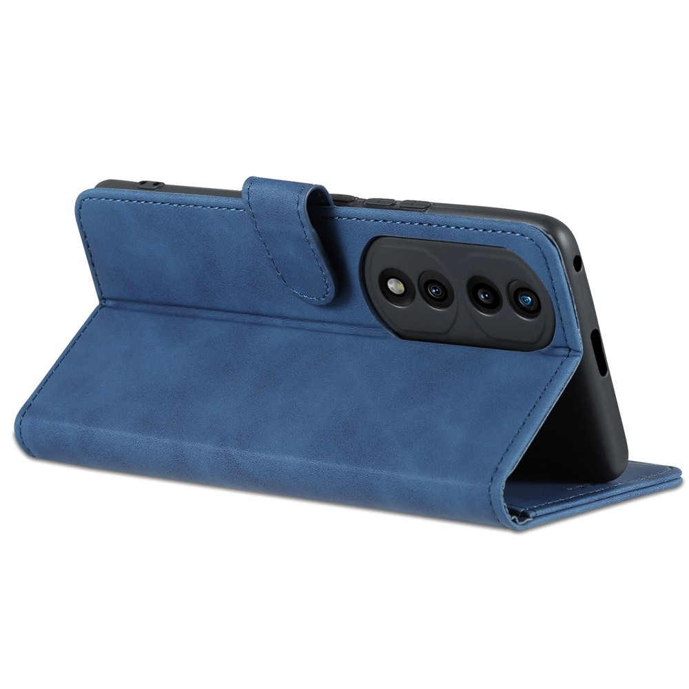 AZNS For Honor 70 Pro 5G Drop-proof PU Leather Case Foldable Wallet Protective Phone Cover - Blue-4