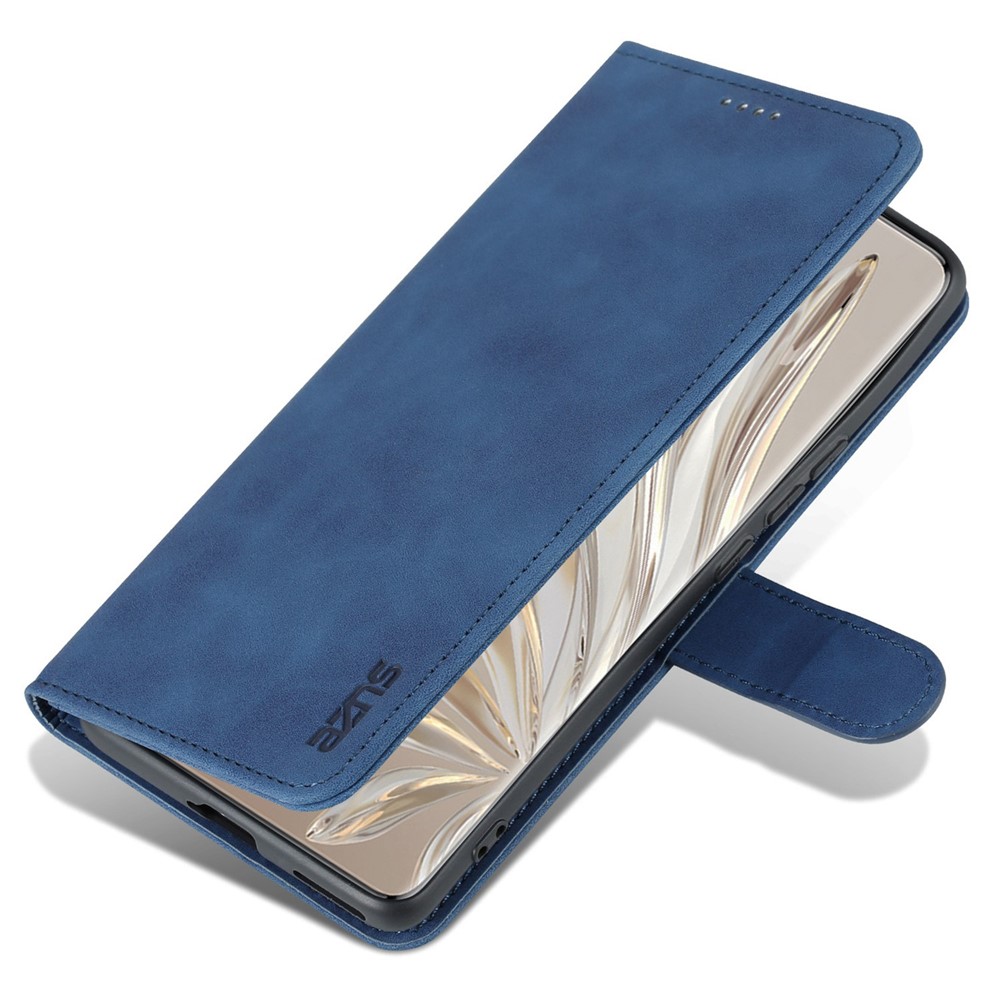 AZNS For Honor 70 Pro 5G Drop-proof PU Leather Case Foldable Wallet Protective Phone Cover - Blue-6