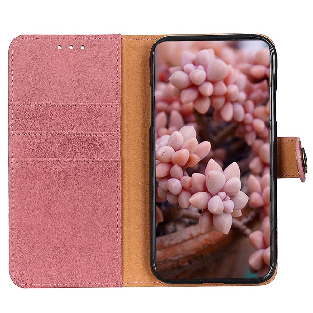 For Huawei nova Y70 KHAZNEH Textured PU Leather Phone Case Shockproof Phone Cover Wallet Folio Flip Protective Cover with Stand - Pink-2