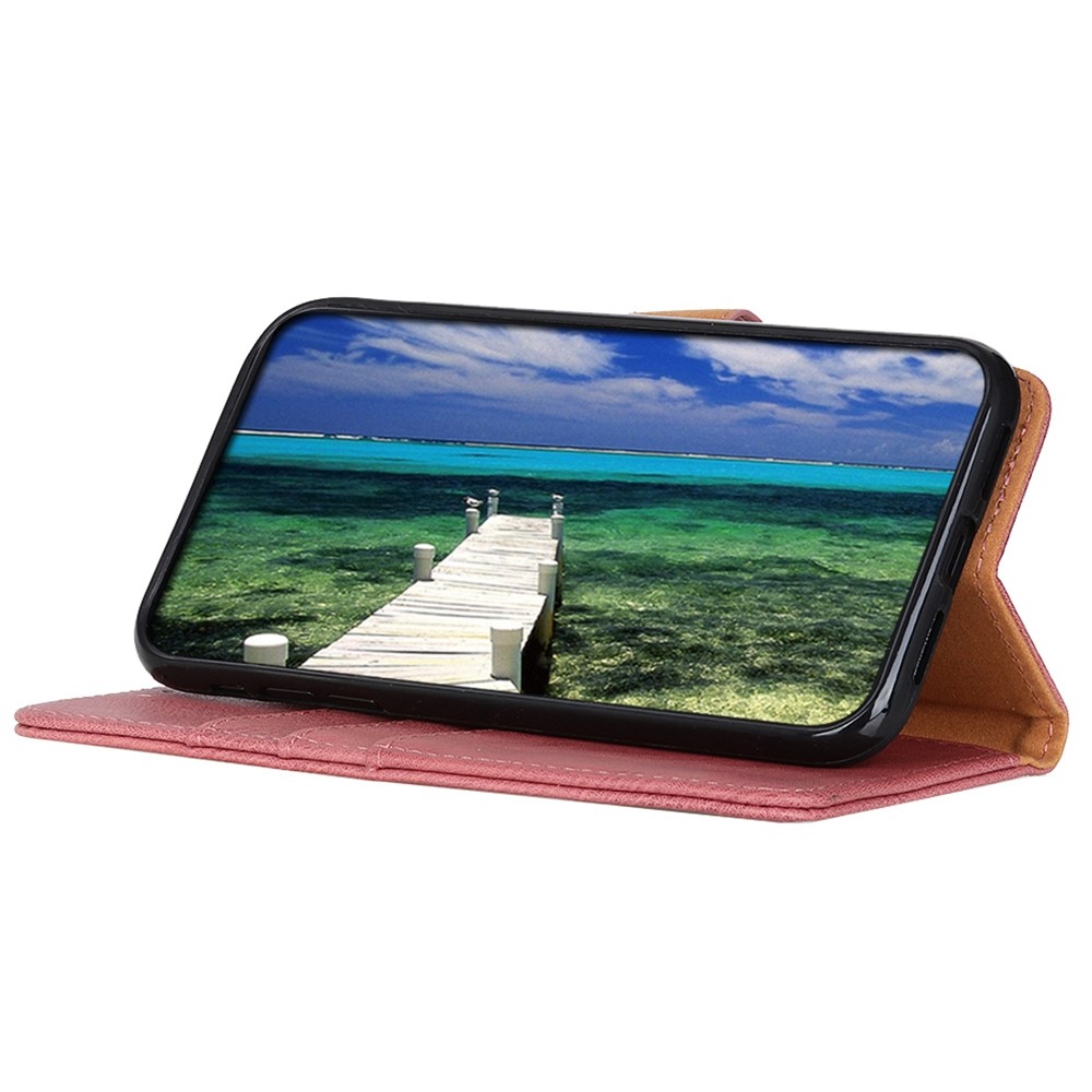 For Huawei nova Y70 KHAZNEH Textured PU Leather Phone Case Shockproof Phone Cover Wallet Folio Flip Protective Cover with Stand - Pink-3
