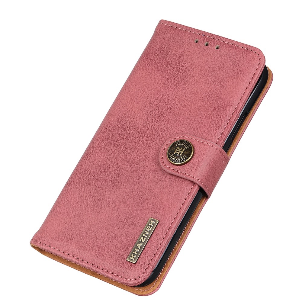 For Huawei nova Y70 KHAZNEH Textured PU Leather Phone Case Shockproof Phone Cover Wallet Folio Flip Protective Cover with Stand - Pink-6