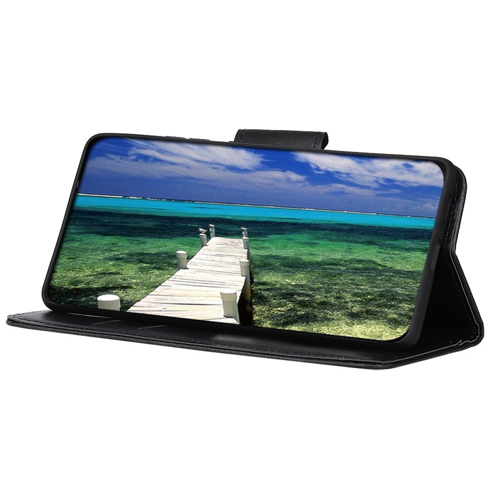 For Huawei nova Y70 4G/Y70 Plus 4G Crazy Horse Texture Wallet Flip Cover PU Leather TPU Inner Shell Magnetic Closure Stand Function Folio Case - Black-2