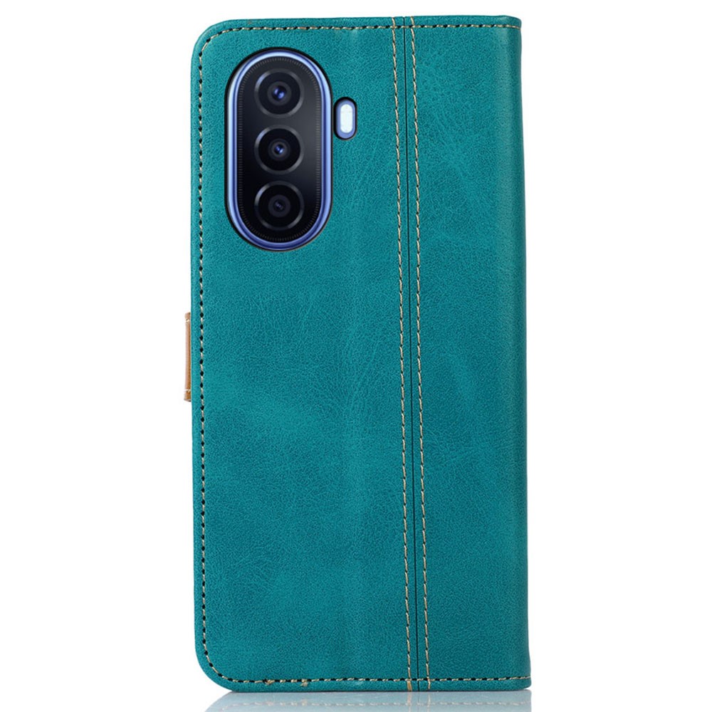 For Huawei nova Y70 4G/Y70 Plus 4G Magnetic PU Leather Case Shockproof TPU Inner Full Protective Stand Flip Wallet Phone Cover - Light Green-7