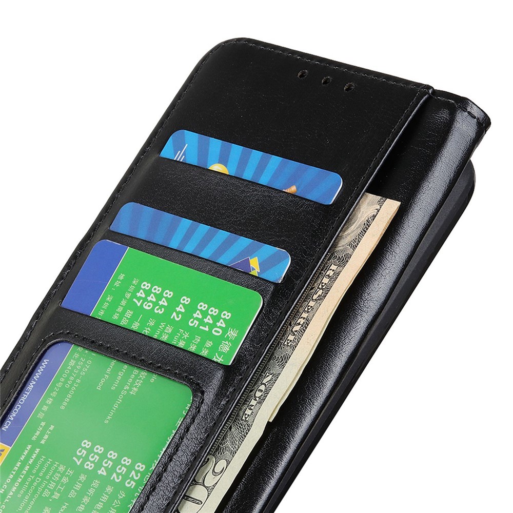 For Huawei nova Y70 4G/Y70 Plus 4G Crazy Horse Texture PU Leather Wallet Flip Case Magnetic Closure Stand Full Protection Cover - Black-4