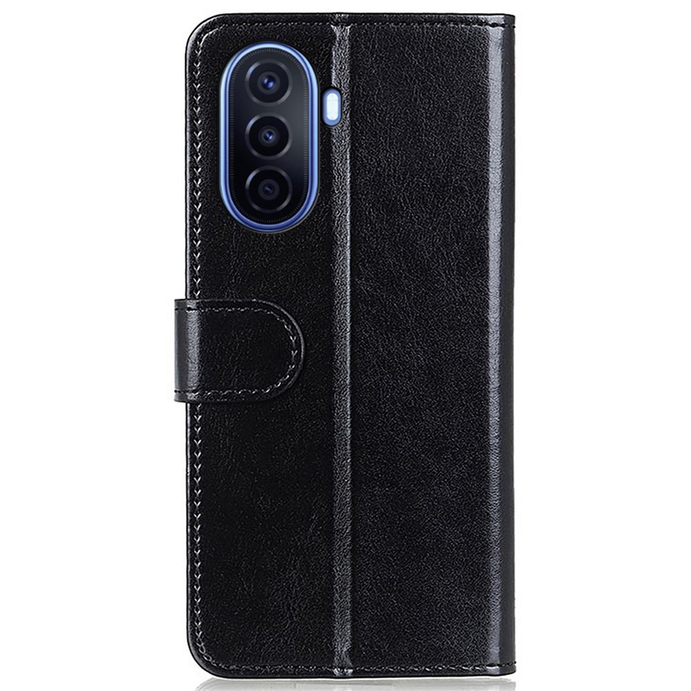 For Huawei nova Y70 4G/Y70 Plus 4G Crazy Horse Texture PU Leather Wallet Flip Case Magnetic Closure Stand Full Protection Cover - Black-7