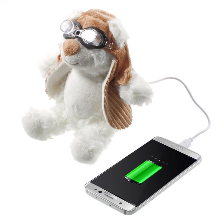 Pilot Bear Plush Toy Shape 10000mAh Power Bank Battery Charger for iPhone Samsung Sony LG-6