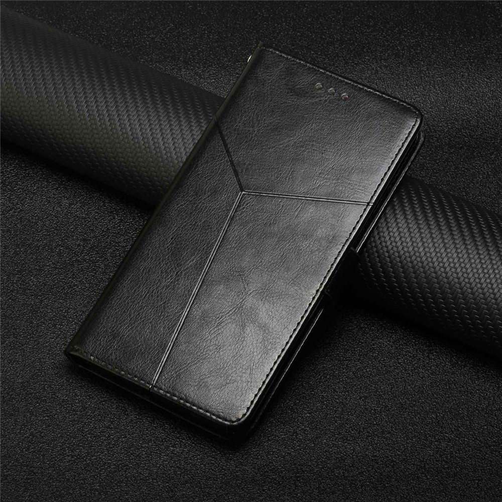 For Honor Magic4 HT01 Imprinted Y-Shaped Lines Shockproof PU Leather Flip Wallet Case with Comfortable Hand Feeling Stand Folio Cover with Strap - Black-7