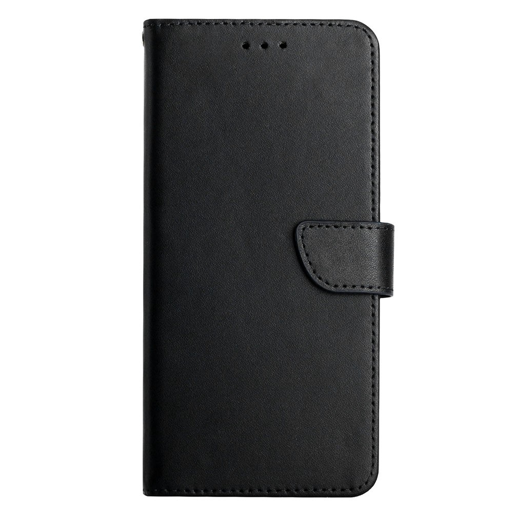 For Honor Magic4 Shockproof Genuine Leather Wallet Flip Phone Case Nappa Texture Viewing Stand Magnetic Anti-fall Protective Cover - Black-8