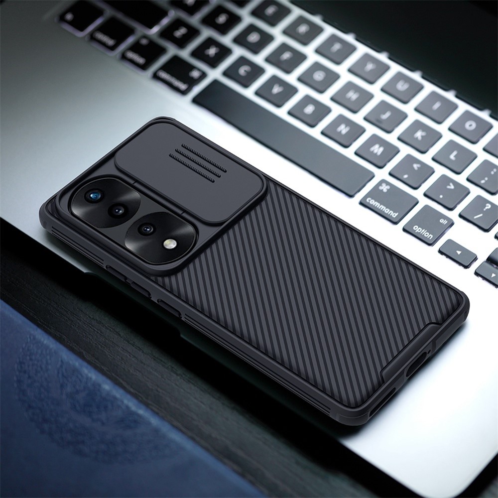 NILLKIN CamShield Pro Series for Honor 70 Pro 5G/70 Pro+ 5G Case Hard PC Soft TPU Scratch-Resistant Non-Slip Phone Protector with Slide Camera Lens Cover- Black-11