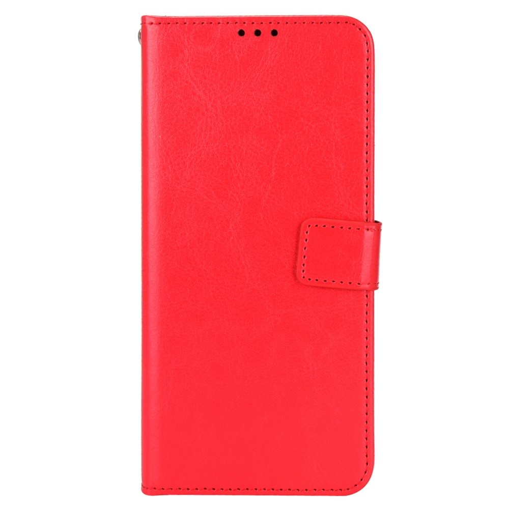 Crazy Horse Texture Case for Huawei nova Y70 4G/nova Y70 Plus 4G, Stand Wallet Feature PU Leather Anti-scratch Phone Cover Shell - Red-5