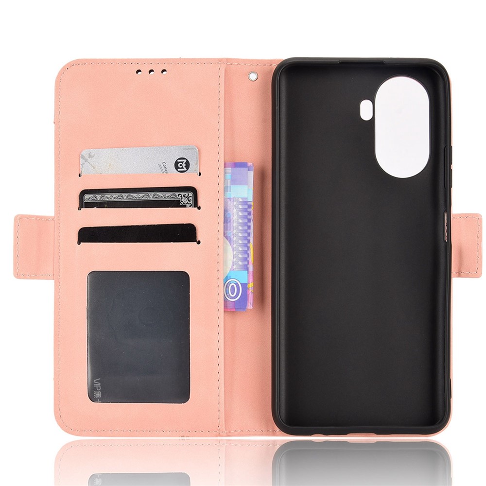 For Huawei nova Y70 4G/nova Y70 Plus 4G Anti-wear PU Leather Case Wallet Stand Anti-shock Phone Cover with Multiple Card Slots - Pink-5