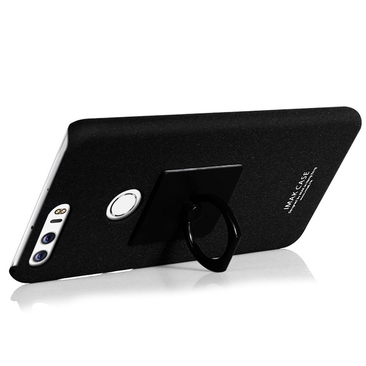 IMAK Matte Hard PC Case with Ring Kickstand for Huawei Honor 8 - Black-4