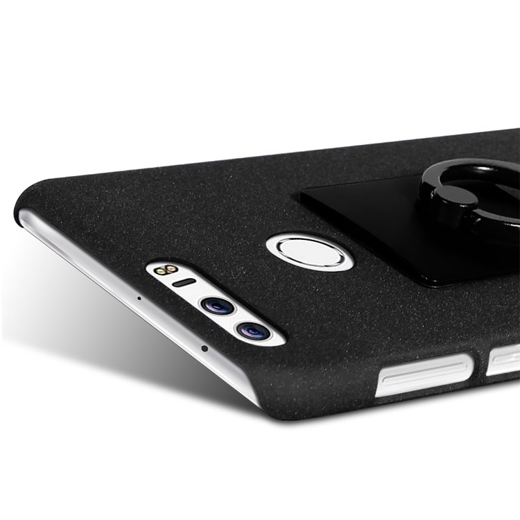 IMAK Matte Hard PC Case with Ring Kickstand for Huawei Honor 8 - Black-7