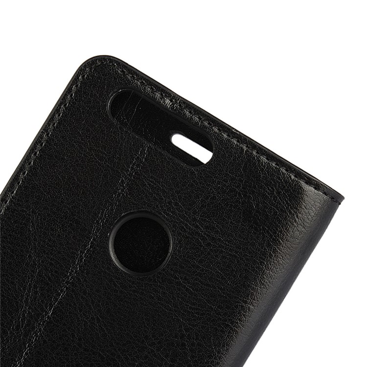 Crazy Horse Flip Genuine Leather Wallet Stand Cover for Huawei Honor 8 - Black-10