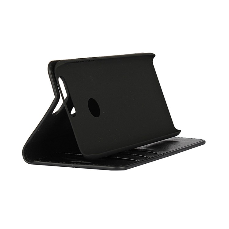 Crazy Horse Flip Genuine Leather Wallet Stand Cover for Huawei Honor 8 - Black-2