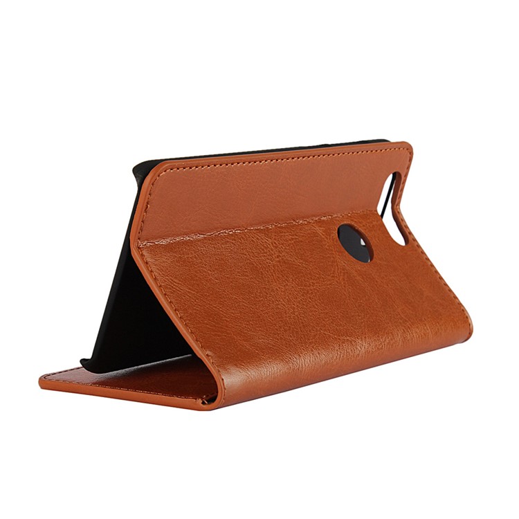 Crazy Horse Flip Genuine Leather Stand Cover with Card Slots for Huawei Honor 8 - Brown-2