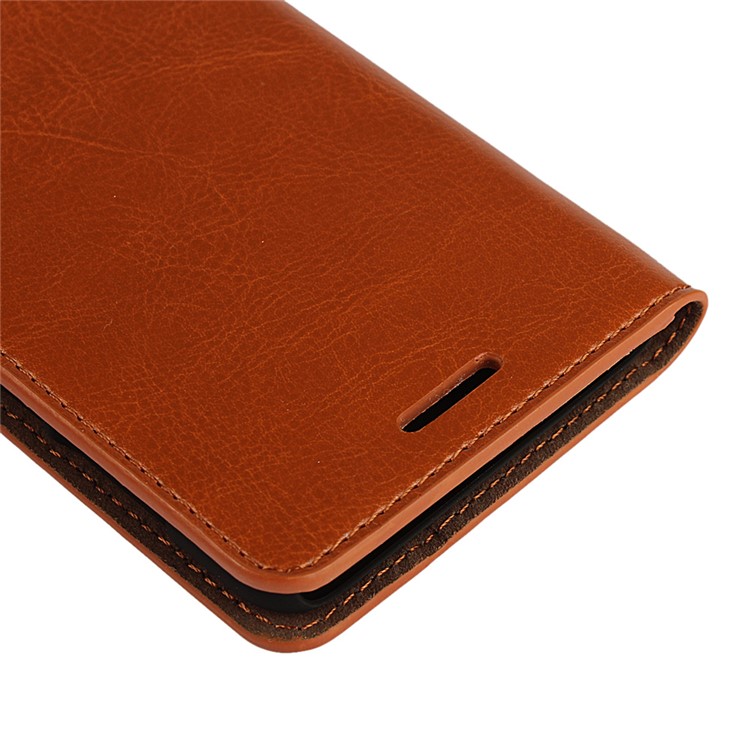 Crazy Horse Flip Genuine Leather Stand Cover with Card Slots for Huawei Honor 8 - Brown-7