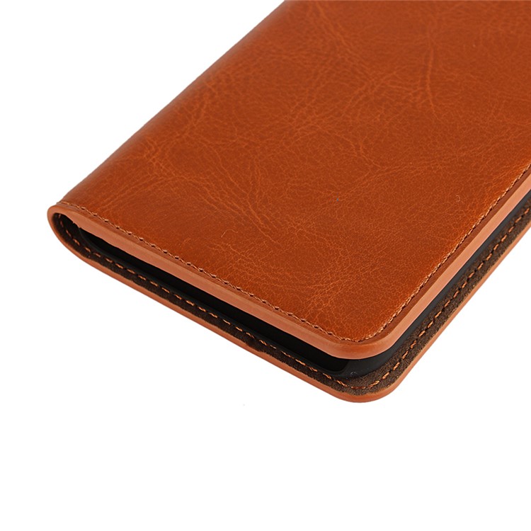 Crazy Horse Flip Genuine Leather Stand Cover with Card Slots for Huawei Honor 8 - Brown-8