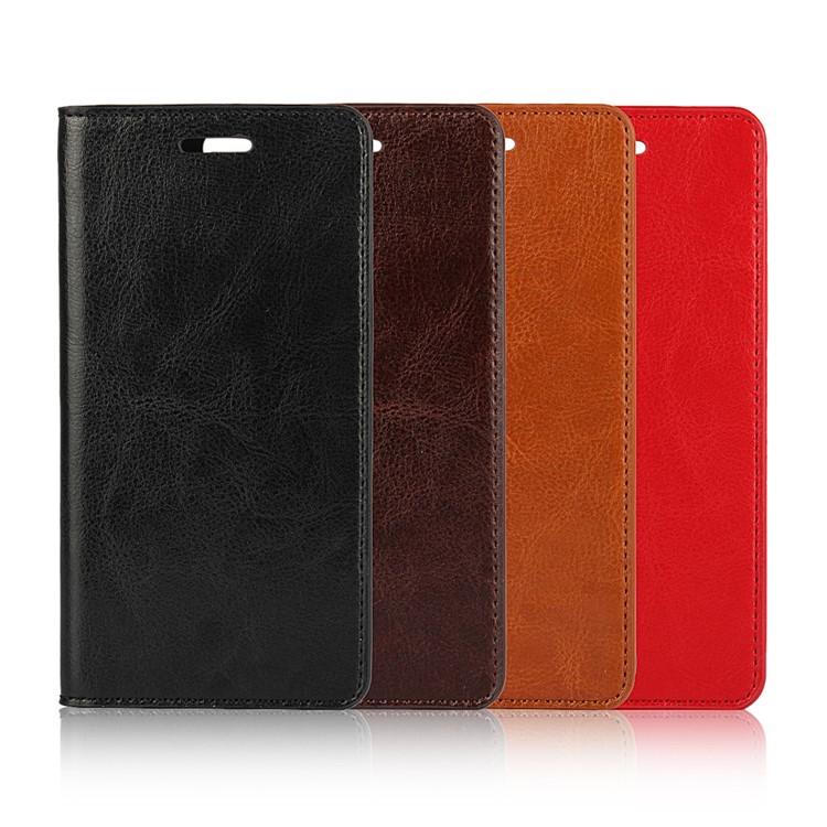 Crazy Horse Flip Genuine Leather Stand Cover with Card Slots for Huawei Honor 8 - Brown-9