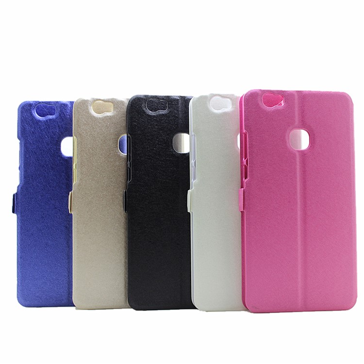 Silk Texture Dual Windows Stand Leather Cover for Huawei Honor Note 8 - Black-10