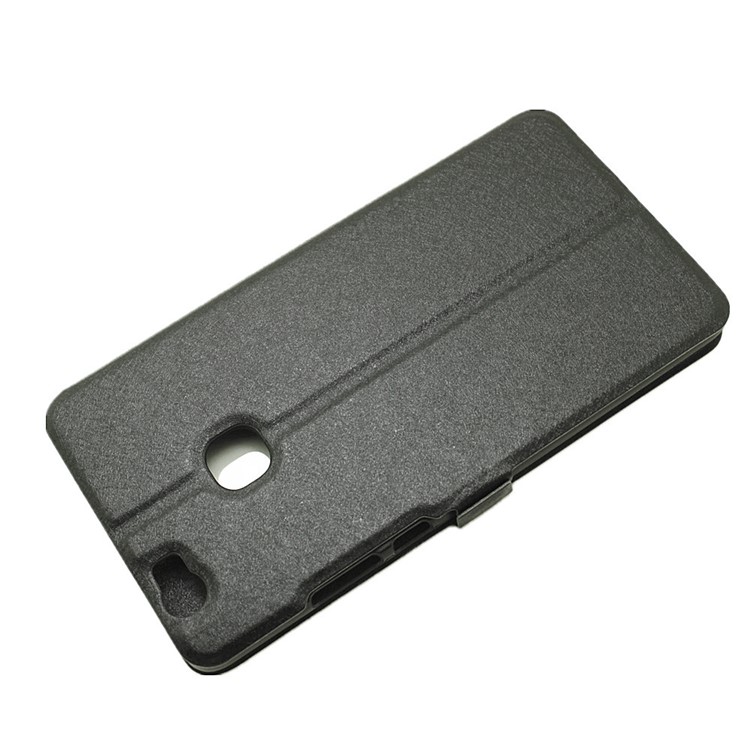 Silk Texture Dual Windows Stand Leather Cover for Huawei Honor Note 8 - Black-7