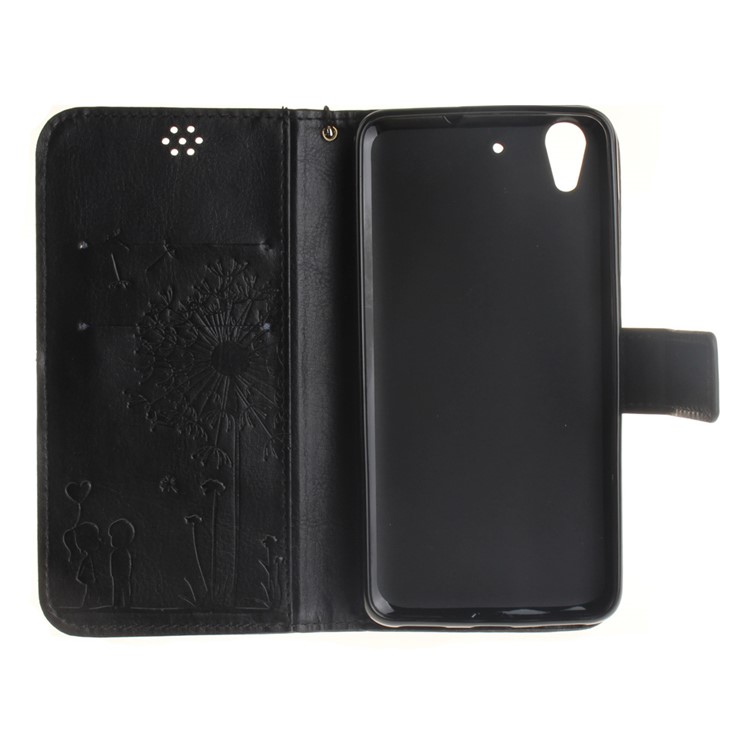 For Huawei Y6II / Honor 5A Dandelion and Lovers Leather Wallet Stand Case with Wrist Strap - Black-10