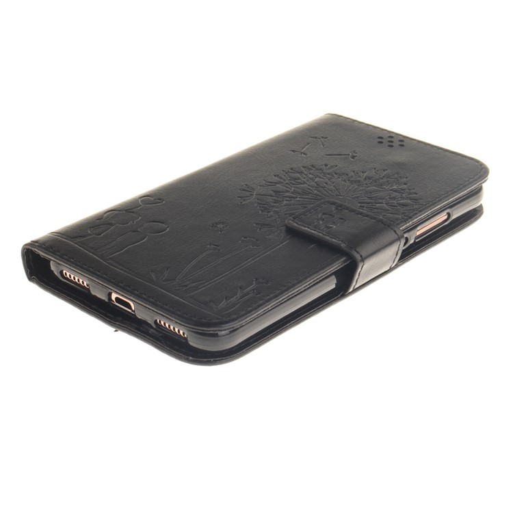 For Huawei Y6II / Honor 5A Dandelion and Lovers Leather Wallet Stand Case with Wrist Strap - Black-4