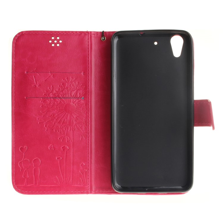 For Huawei Y6II / Honor 5A Dandelion and Lovers Stand Leather Wallet Case with Lanyard - Rose-10