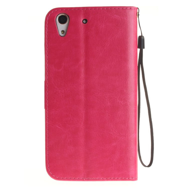 For Huawei Y6II / Honor 5A Dandelion and Lovers Stand Leather Wallet Case with Lanyard - Rose-3