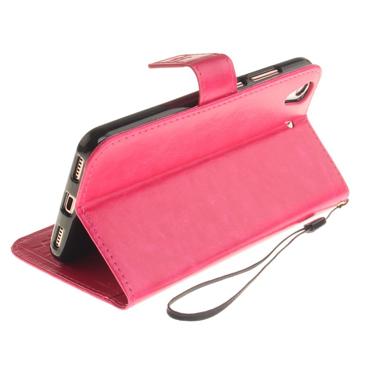 For Huawei Y6II / Honor 5A Dandelion and Lovers Stand Leather Wallet Case with Lanyard - Rose-7