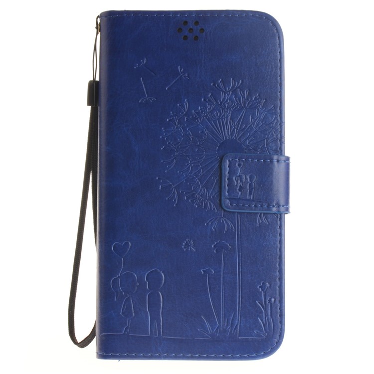 For Huawei Y6II / Honor 5A Wallet Stand Magnetic Folio Cover with Lanyard - Blue-2