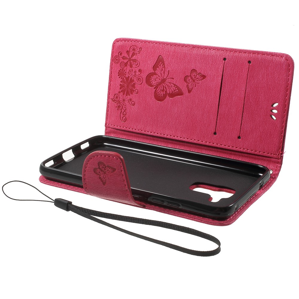 Floral Butterfly Magnetic Flip Leather Wallet Case for Huawei Honor 5c / GT3 - Rose-5
