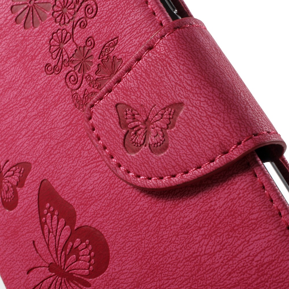 Floral Butterfly Magnetic Flip Leather Wallet Case for Huawei Honor 5c / GT3 - Rose-8