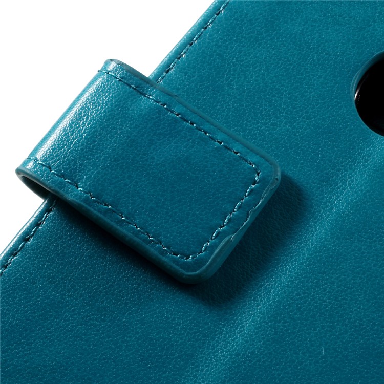 Rhinestone Decoration Leather Wallet Flip Case for Huawei Honor 8 with Handy Strap - Blue-11