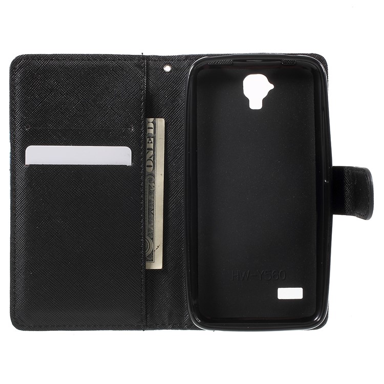 Pattern Printing Wallet Leather Stand Shell for Huawei Y5 Y560 - Do Not Touch My Phone-4