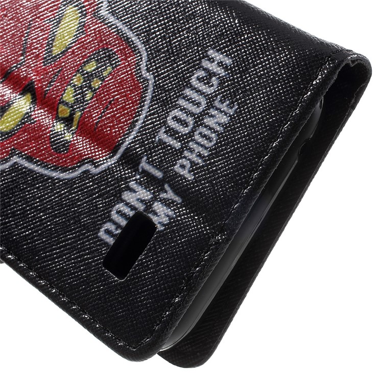 Pattern Printing Wallet Leather Stand Shell for Huawei Y5 Y560 - Do Not Touch My Phone-8