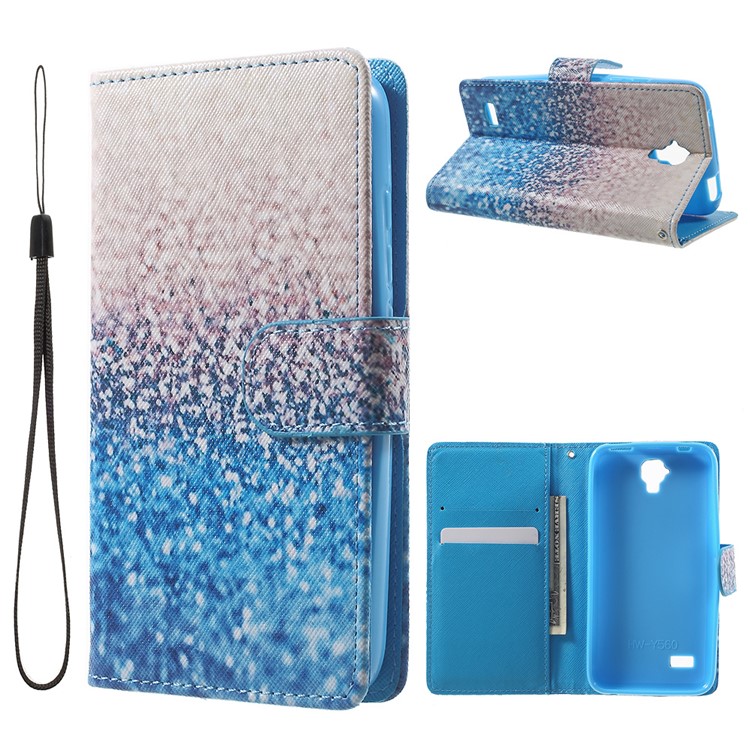 Pattern Printing Leather Cover with Card Slots for Huawei Y5 Y560 - Flash Powder-1