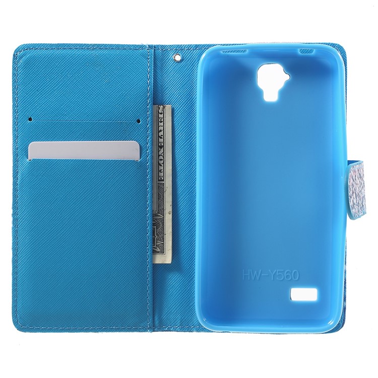 Pattern Printing Leather Cover with Card Slots for Huawei Y5 Y560 - Flash Powder-4