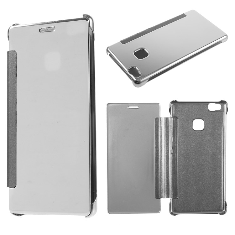 Electroplating Mirror Surface PC Leather Cover for Huawei P9 Lite / G9 Lite - Silver-1