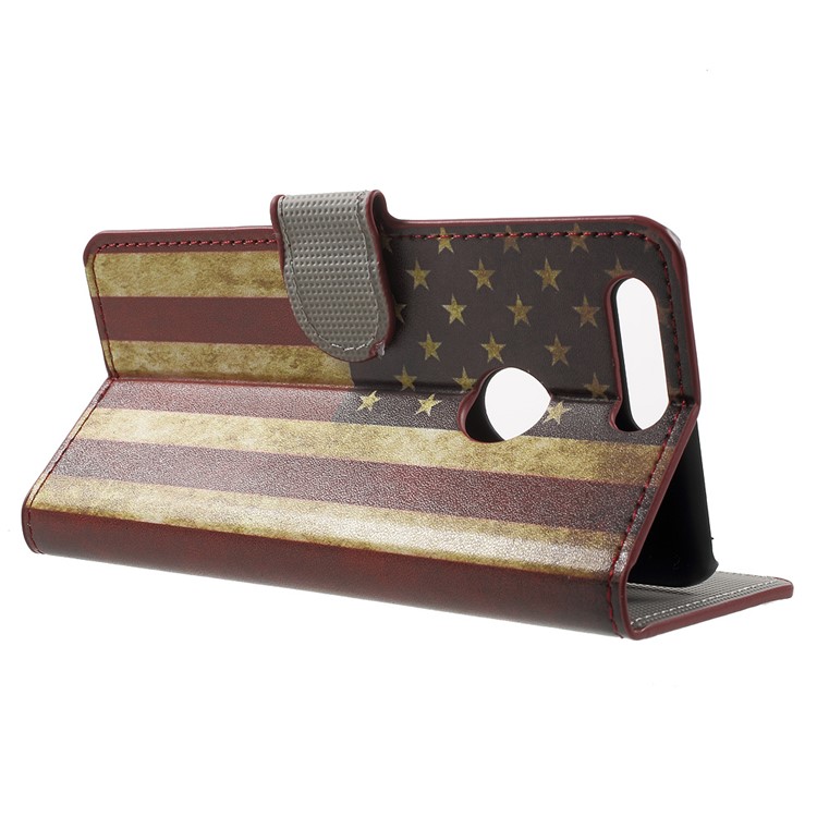Patterned Wallet Leather Flip Case for Huawei Honor 8 - Vintage US Flag-3