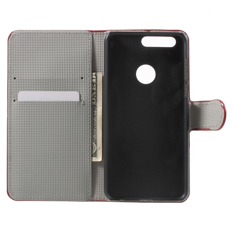 Patterned Wallet Leather Flip Case for Huawei Honor 8 - Vintage US Flag-4