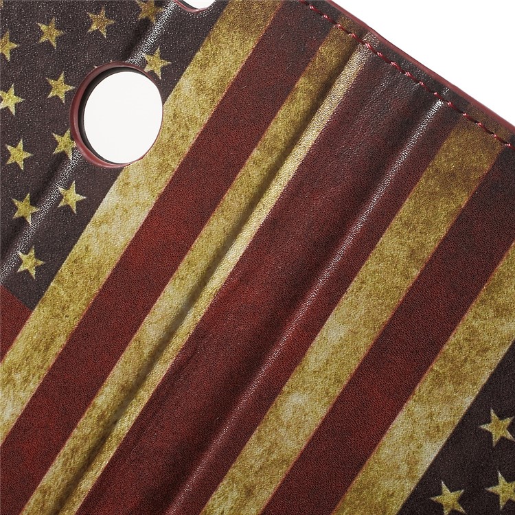 Patterned Wallet Leather Flip Case for Huawei Honor 8 - Vintage US Flag-6