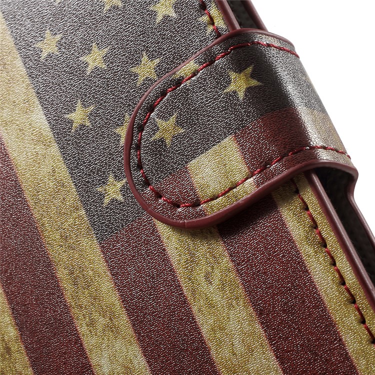 Patterned Wallet Leather Flip Case for Huawei Honor 8 - Vintage US Flag-7