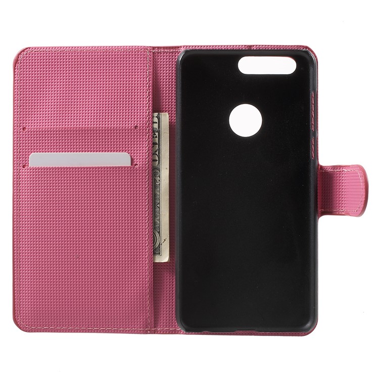 Patterned Leather Stand Flip Cover for Huawei Honor 8 - Tribal Triangles-4
