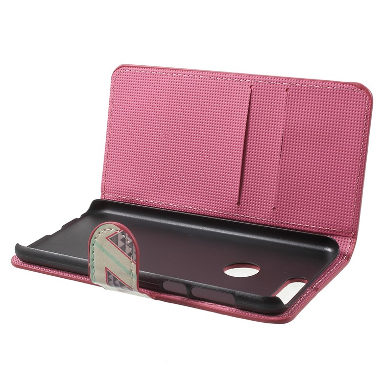 Patterned Leather Stand Flip Cover for Huawei Honor 8 - Tribal Triangles-5
